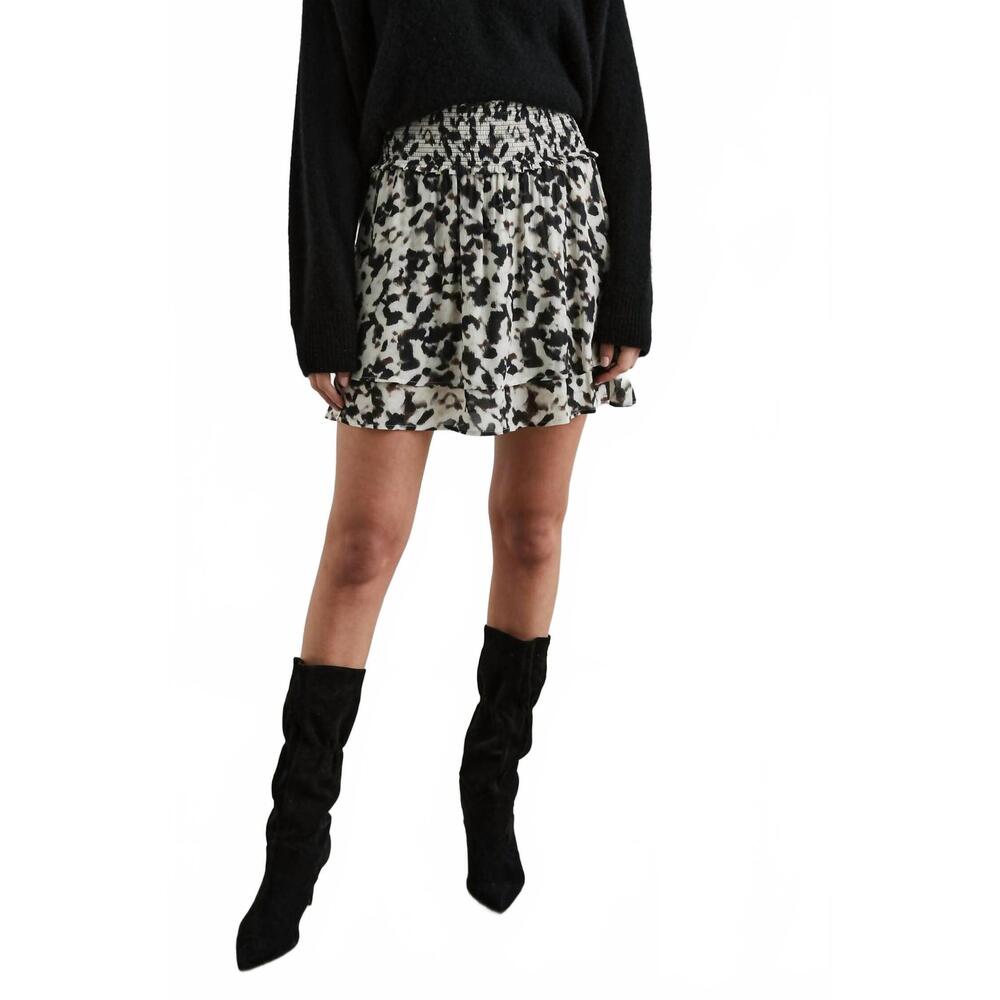NEW RAILS addison skirt in blurred cheetah